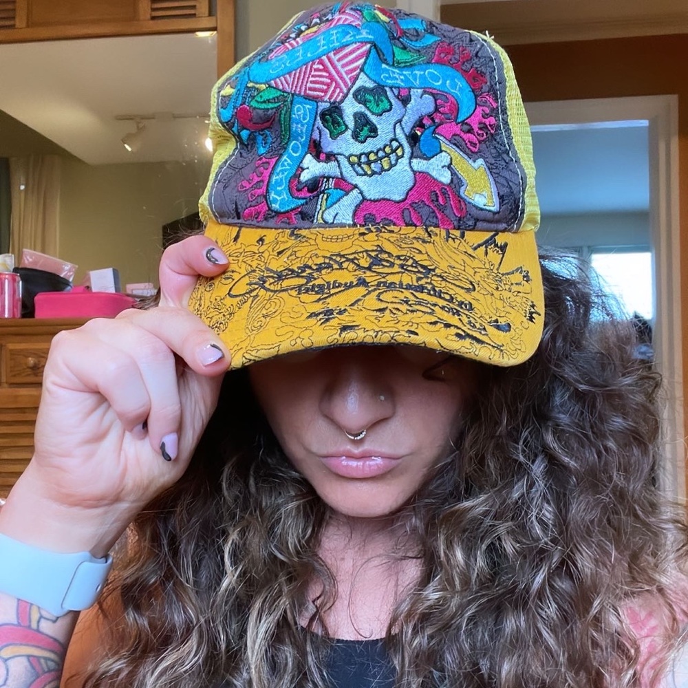 Ed Hardy by Christian Audigier Y2K Love Kills Slowly mesh trucker hat